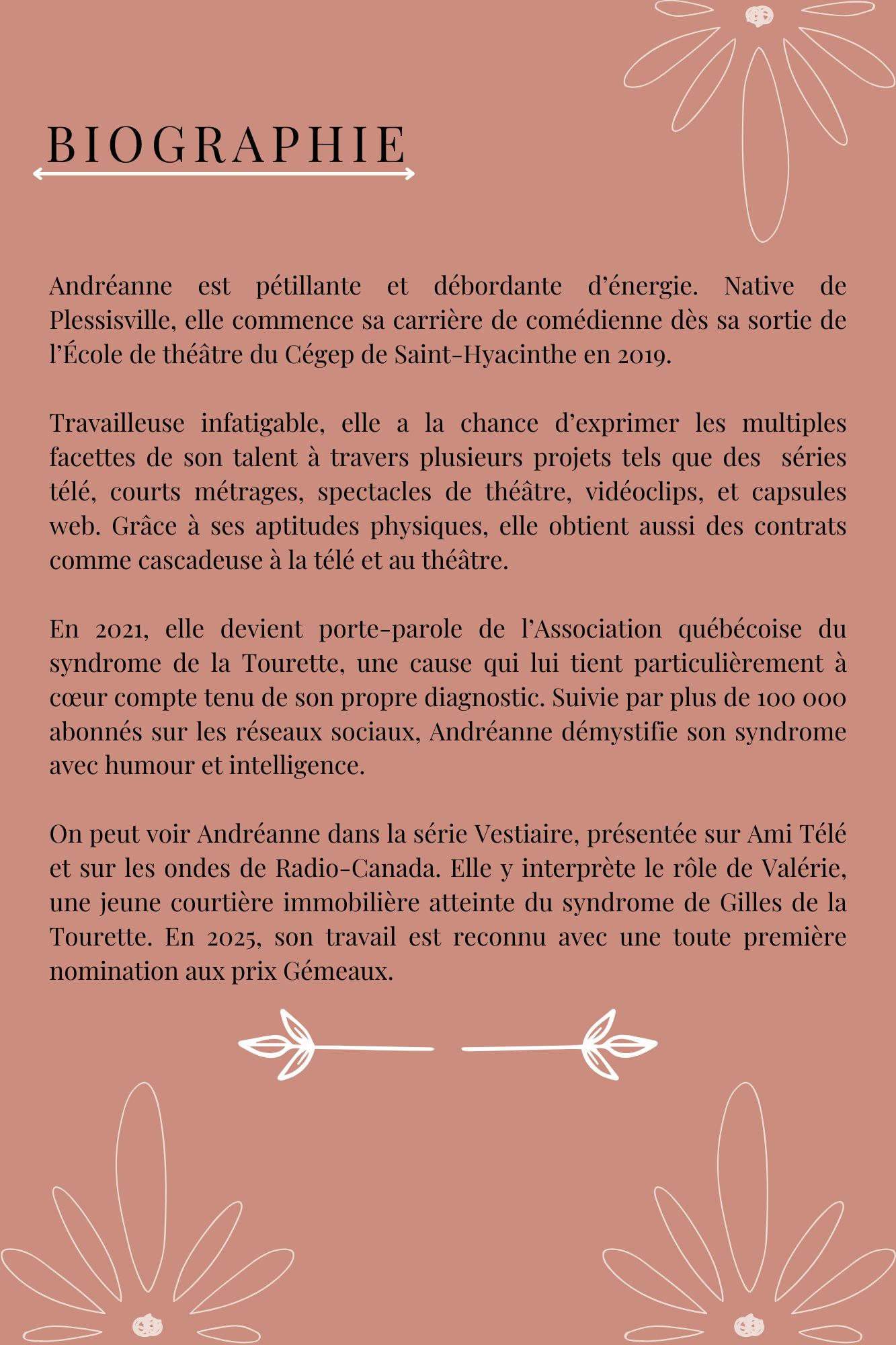 Soirée Conférence: Andreanne Fortin Conférencière
