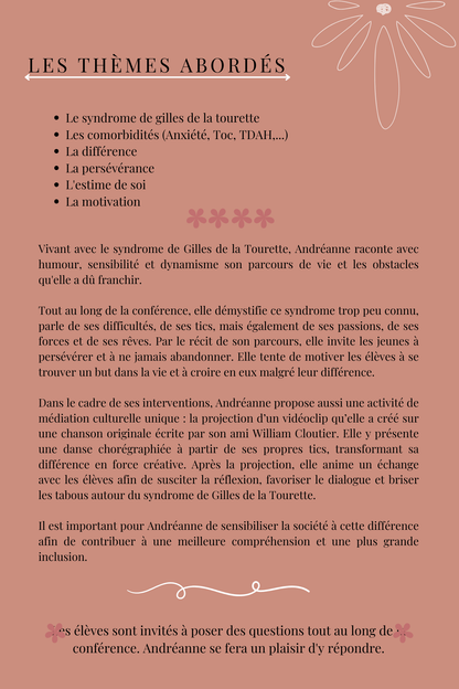 Soirée Conférence: Andreanne Fortin Conférencière